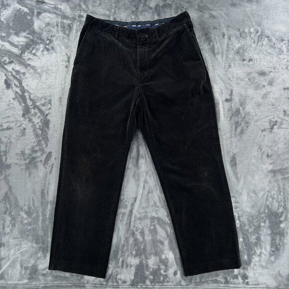 Polo Ralph Lauren Black Corduroy Pants Men 34X28 Vintage Y2K **MISSING BUTTON**